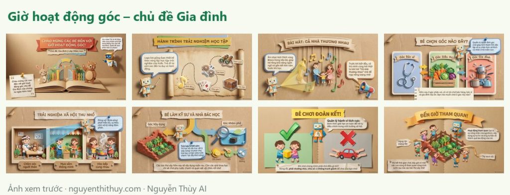 Ảnh xem trước: Tài liệu: Giờ hoạt động góc – chủ đề Gia đình