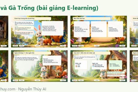Ảnh xem trước: Bài giảng E-learning truyện “Cáo, Thỏ và Gà Trống” – 20 trang