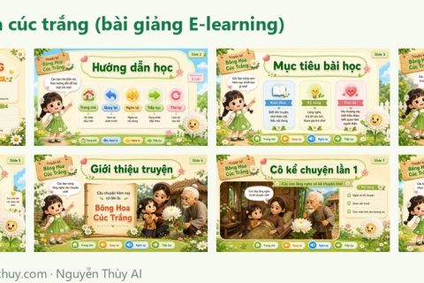 Ảnh xem trước: Bài giảng E-learning “Bông hoa cúc trắng” – 26 trang tương tác