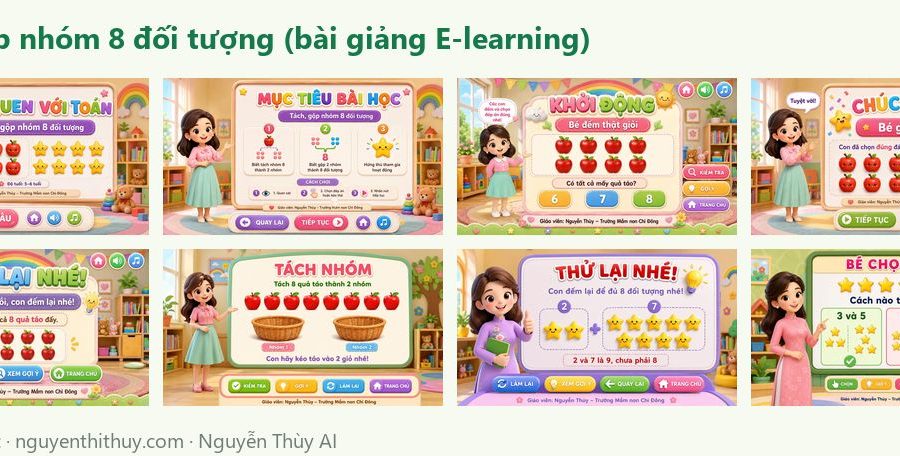 Ảnh xem trước: Bài giảng E-learning “Tách, gộp nhóm 8 đối tượng” – 34 trang