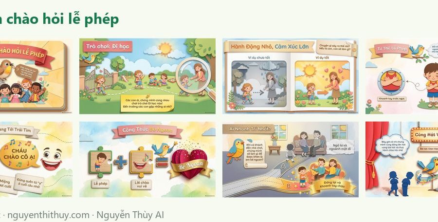 Ảnh xem trước: Slide “Bé ngoan chào hỏi lễ phép” – Nhà trẻ