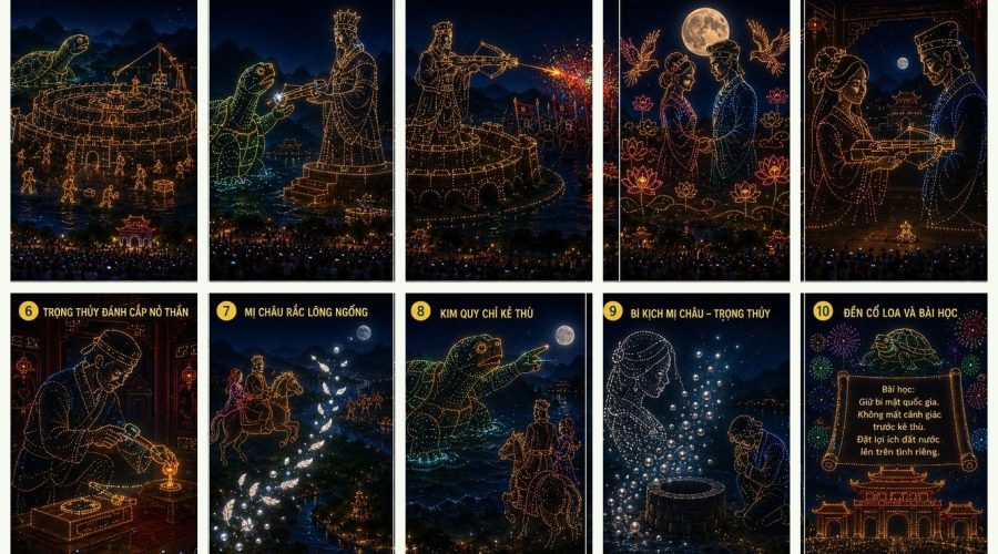 Ảnh xem trước: Tranh truyện “Truyền thuyết An Dương Vương – Mị Châu, Trọng Thủy” – 10 cảnh