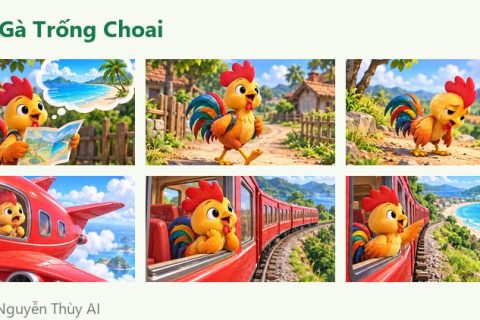 Ảnh xem trước: Truyện tranh 3D “Chuyến du lịch của chú Gà Trống Choai” – bìa và 9 cảnh