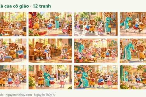 Ảnh xem trước: Tranh truyện 3D “Món quà của cô giáo” (phỏng theo truyện của Tú Anh) – 12 tranh